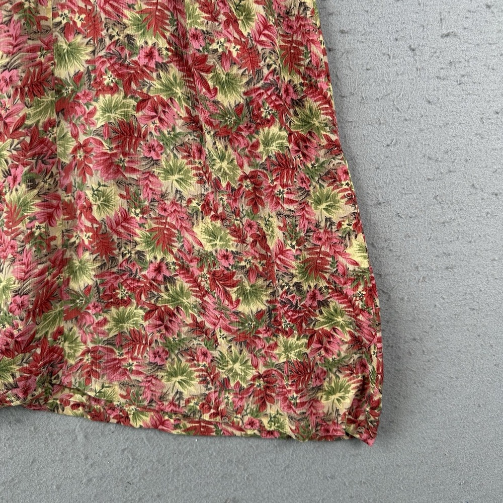 April Cornell Floral Beaded Rayon Midi Dress Boho Tropical Women M Vintage - Picture 16 of 16